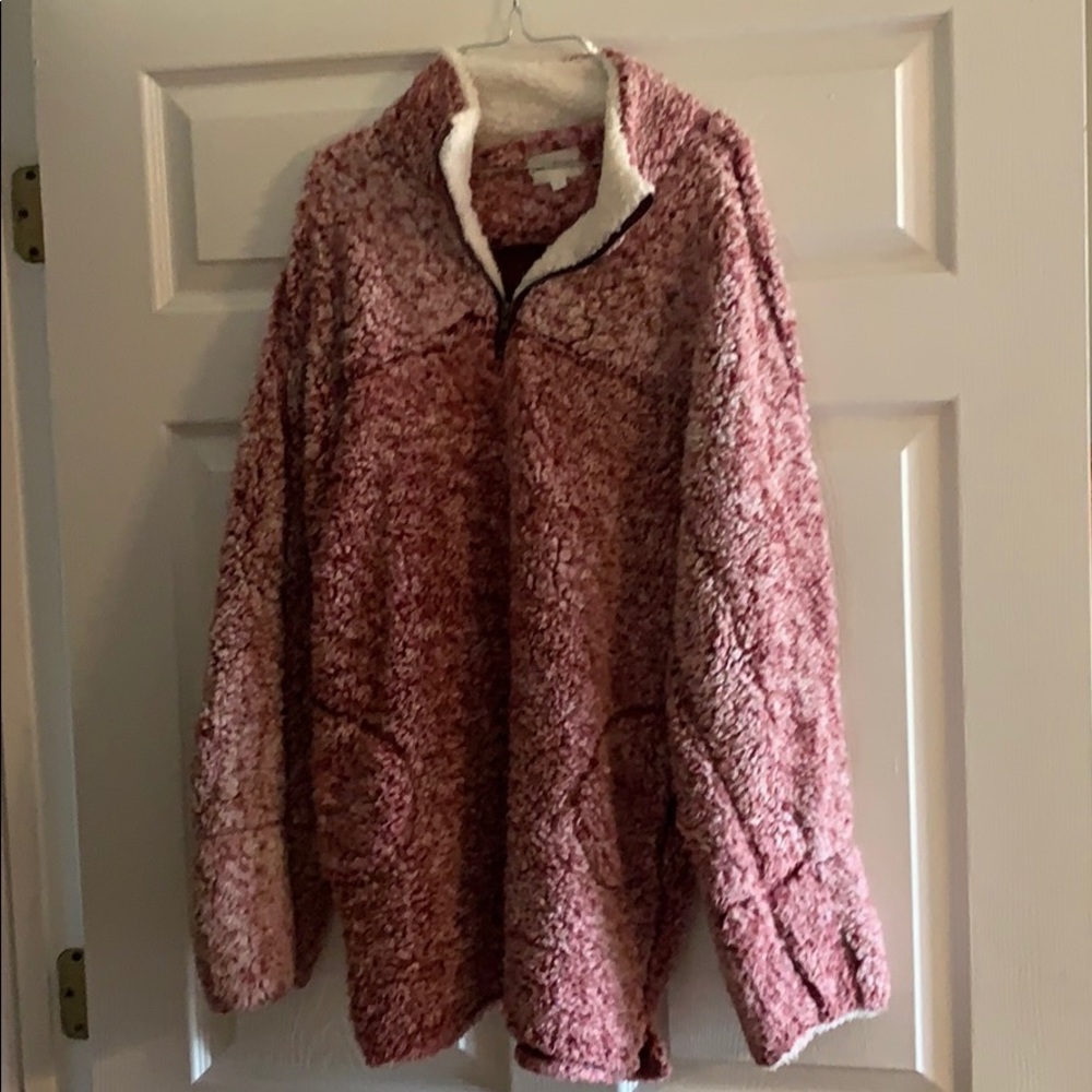 Fuzzy pocket pullover